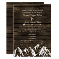 Barnwood Camping Rustic Mountains Wedding Card