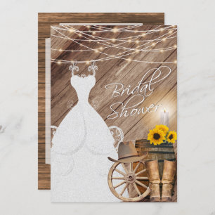 Barnwood Country Bridal Shower Invitation