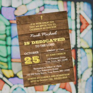 Barnwood Gold Dedication Invitation