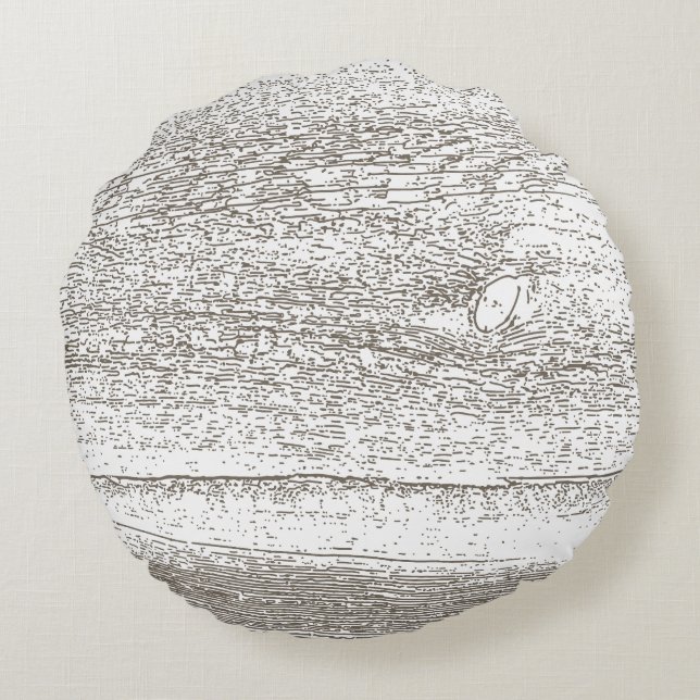 Barnwood Home Decor Round Pillow (Back)