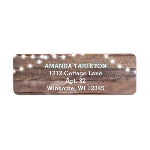 Barnwood Lights Aqua Label