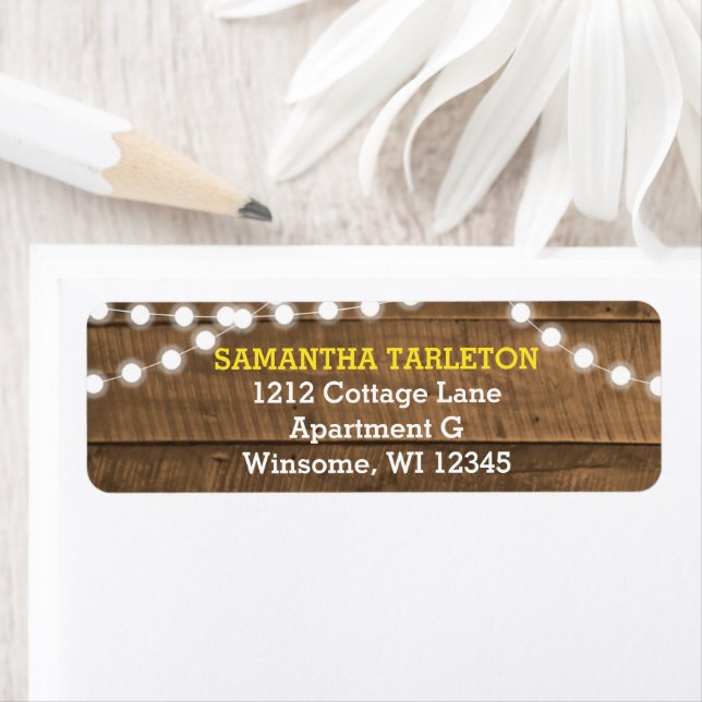 Barnwood Lights Gold Address Label (Insitu)