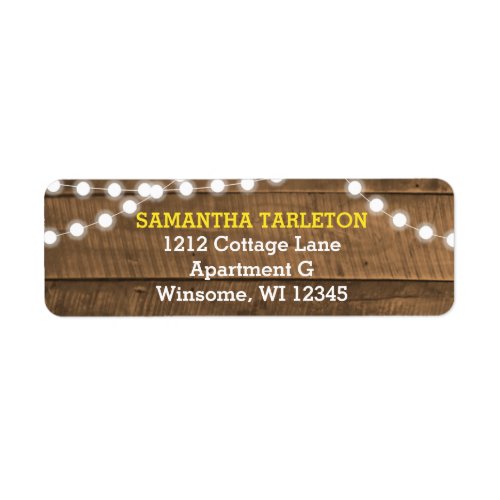 Barnwood Lights Gold Address Label