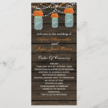 Barnwood mason jars,orange flowers programs