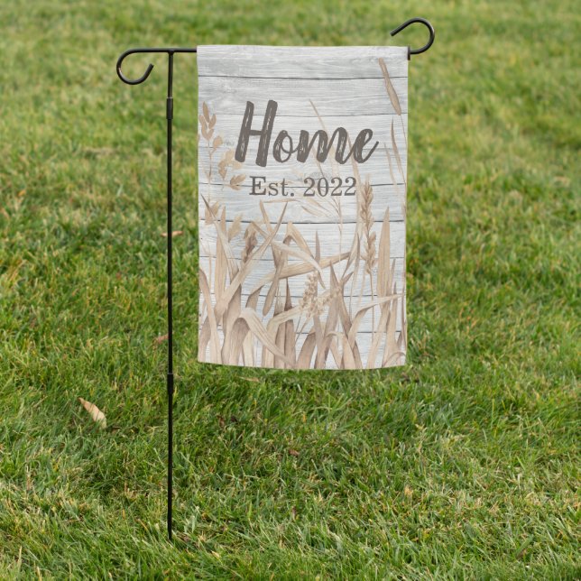 Barnwood Monogram Home Garden Flag (In SItu)