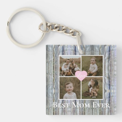 Barnwood Personalized photo Best Mom ever  Scented Keychain