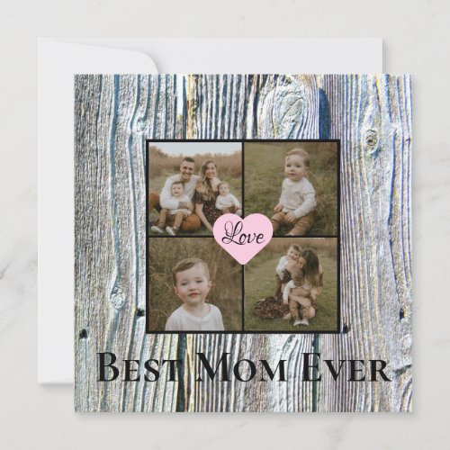 Barnwood Personalized photo Best Mom ever  Scented Note Card