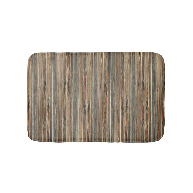 Barnwood Print Rustic Country Western Bath Mat (Front)