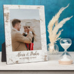 Barnwood Rustic Country Wedding Photo Keepsake Plaque<br><div class="desc">Wedding photo keepsake,  features whitewashed barn wood effect frame (digitally created).  Personalize with your name and event date,  or any message preferred.  Ideal gift idea for the newlyweds,  anniversary,  and more.</div>