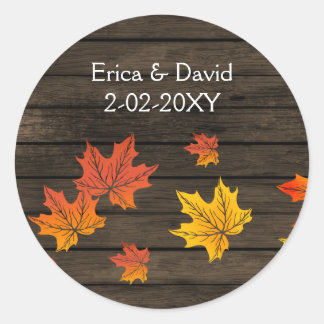 Barnwood Rustic Fall Wedding favor stickers
