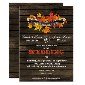 Barnwood Rustic Fall wedding invitations