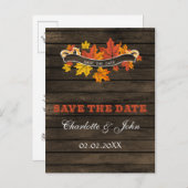 Barnwood Rustic Fall wedding save the Date Announcement Postcard (Front/Back)