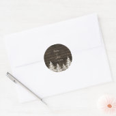 Barnwood Rustic Pine trees, winter favor stickers (Envelope)