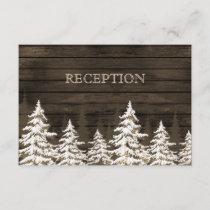 Barnwood Rustic Pine trees winter reception invite