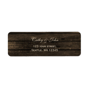 Barnwood rustic wedding address label
