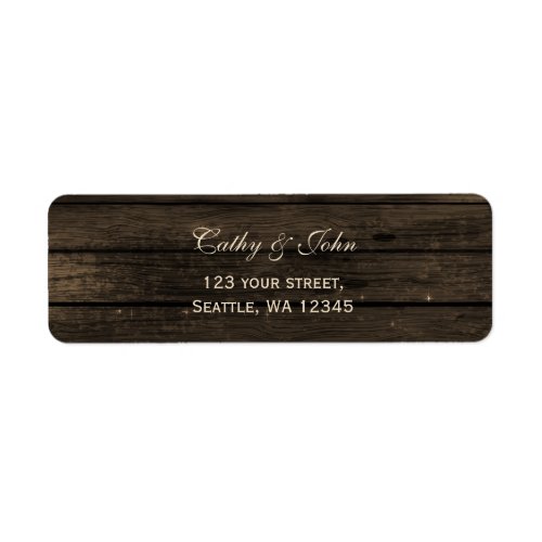 Barnwood rustic wedding address label