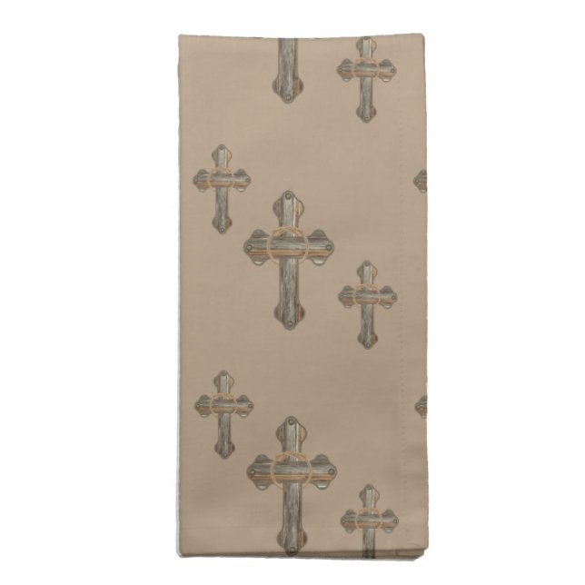 Barnwood Western Crosses Napkin (Folded)