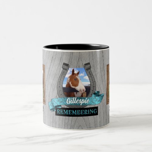 Barnwood Western Memorial for Horse 3_Photo Two_Tone Coffee Mug