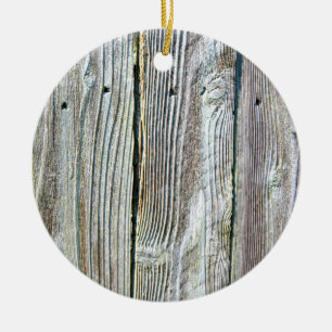 Barnwood wood grain tree bark rustic distressed ceramic ornament