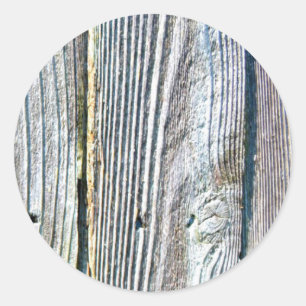 Barnwood wood grain tree bark rustic distressed classic round sticker