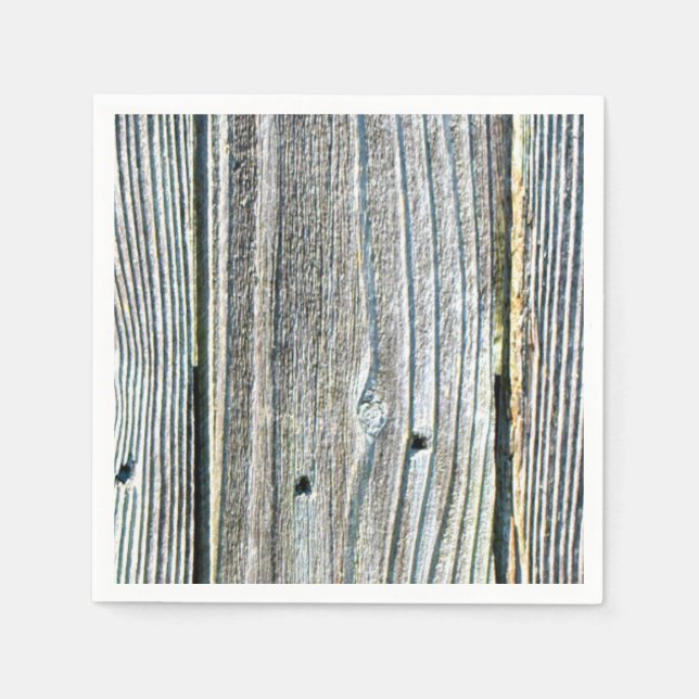Barnwood wood grain tree bark rustic distressed  napkins (Front)