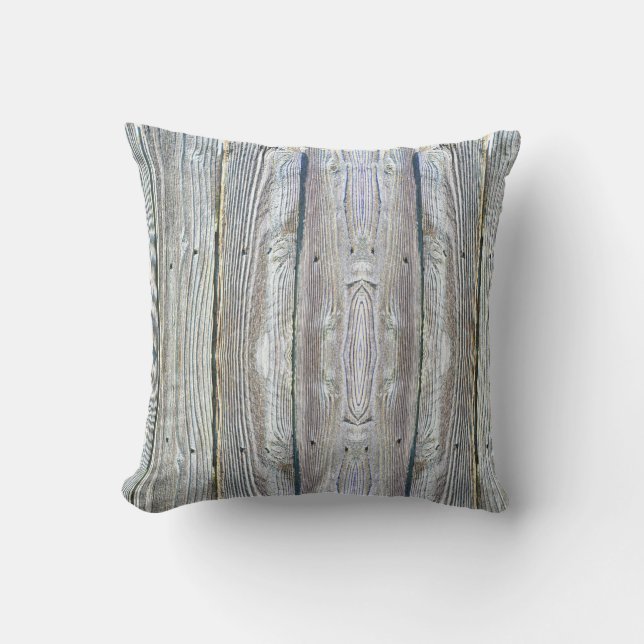 Barnwood wood grain tree bark rustic distressed  outdoor pillow (Front)