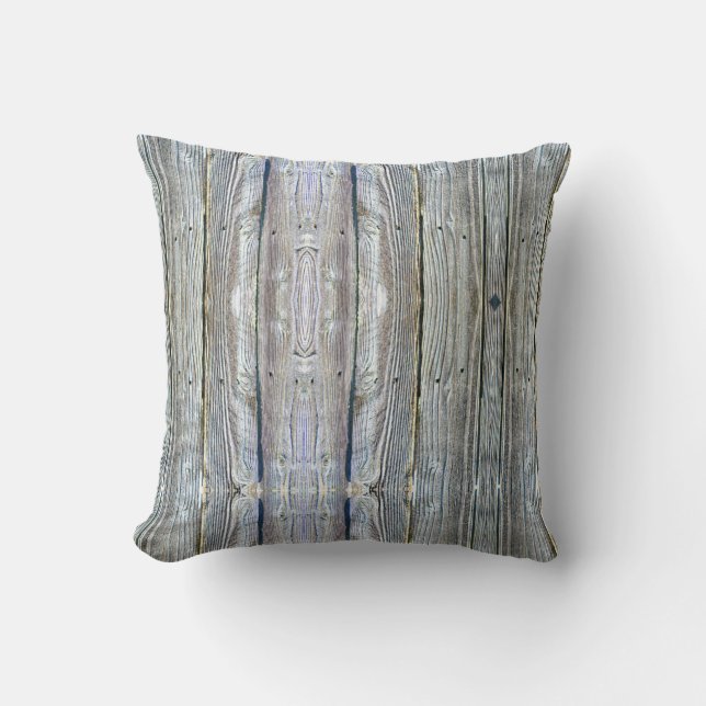 Barnwood wood grain tree bark rustic distressed  throw pillow (Front)