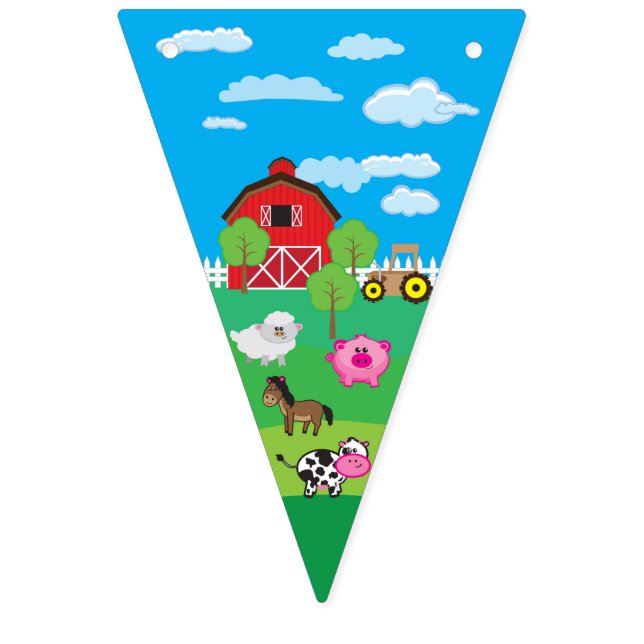 Barnyard Animal - Farm - Birthday - Baby Shower Bunting Flags (Fifteenth Flag)