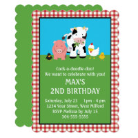 Barnyard Animal Friends Birthday Card