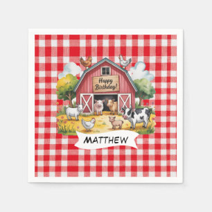 Barnyard Animals 1st. Birthday Party Napkins
