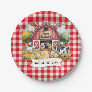 Barnyard Animals 1st. Birthday Party Paper Plates