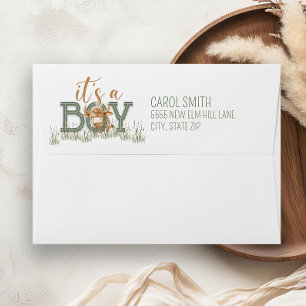 Barnyard Animals Baby Boy Baby Shower Envelope