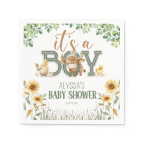 Barnyard Animals Baby Boy Baby Shower Napkins