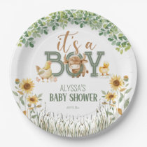 Barnyard Animals Baby Boy Baby Shower Paper Plates