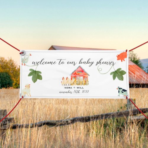 Barnyard Animals _ Baby Large Welcome Vinyl Banner