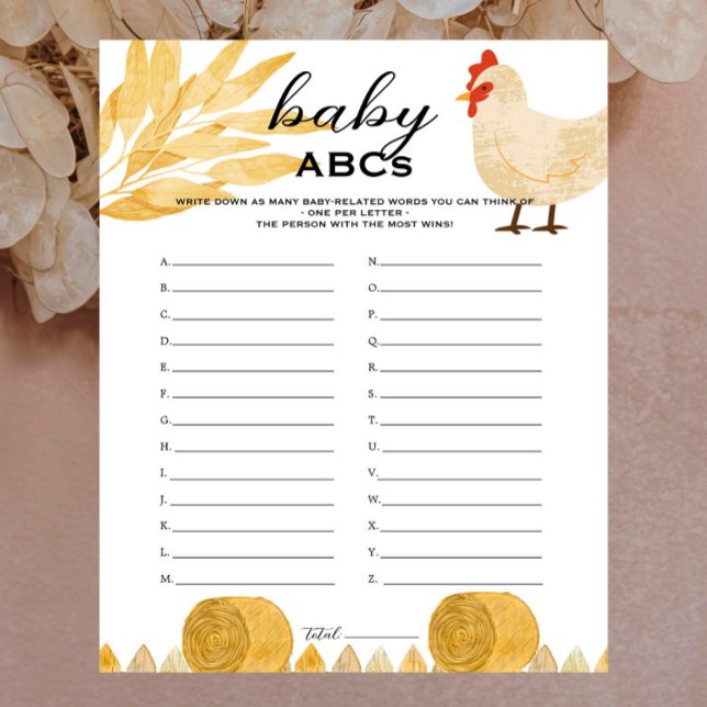 Barnyard Animals - Baby Shower Baby ABCs Game (Creator Uploaded)