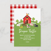 Barnyard Animals Baby Shower Diaper Raffle Ticket (Front/Back)