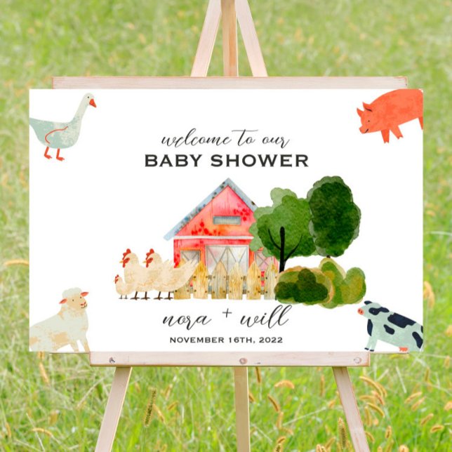 Barnyard Animals - Baby Shower Welcome Sign (Creator Uploaded)