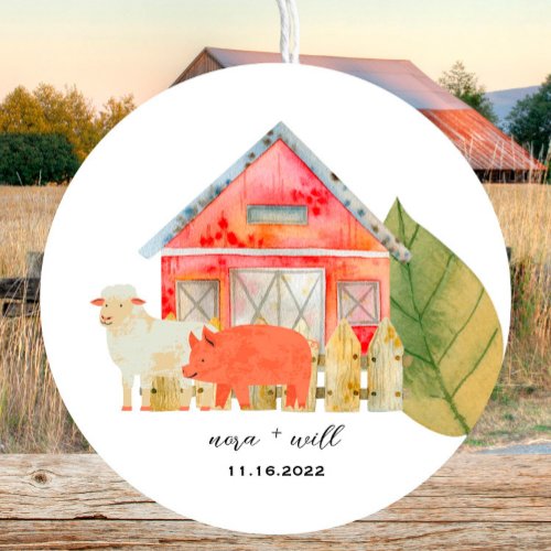 Barnyard Animals _Barn_ Baby Shower Favor Sticker