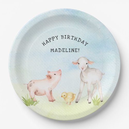 Barnyard Animals Birthday party decor petting zoo Paper Plates