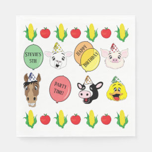 Barnyard Animals Birthday Party Napkins