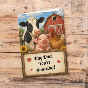 Barnyard Animals Farm Dad Amazing Father’s Day Card