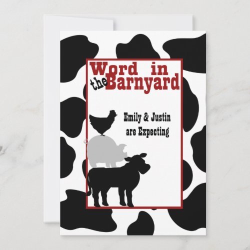 Barnyard Baby Shower Custom Announcements