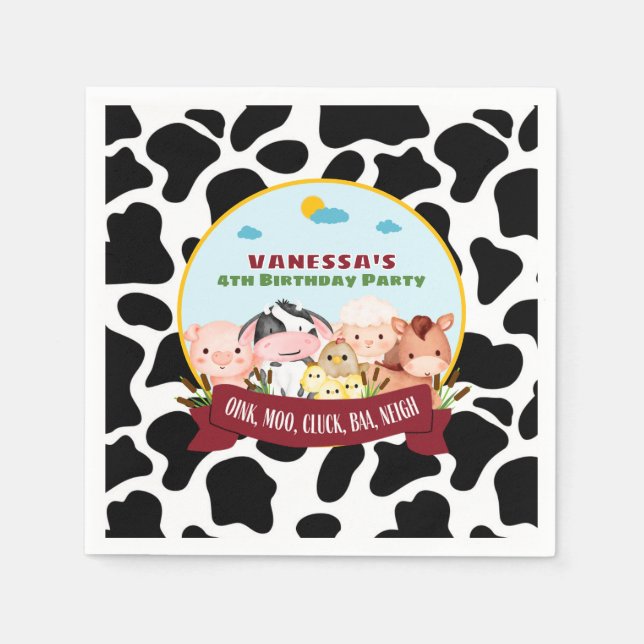 Barnyard Bash Birthday   Napkins (Front)