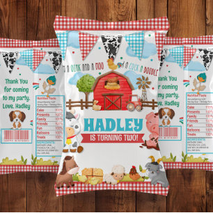 Barnyard Bash Birthday Party Chip Bag Wrapper