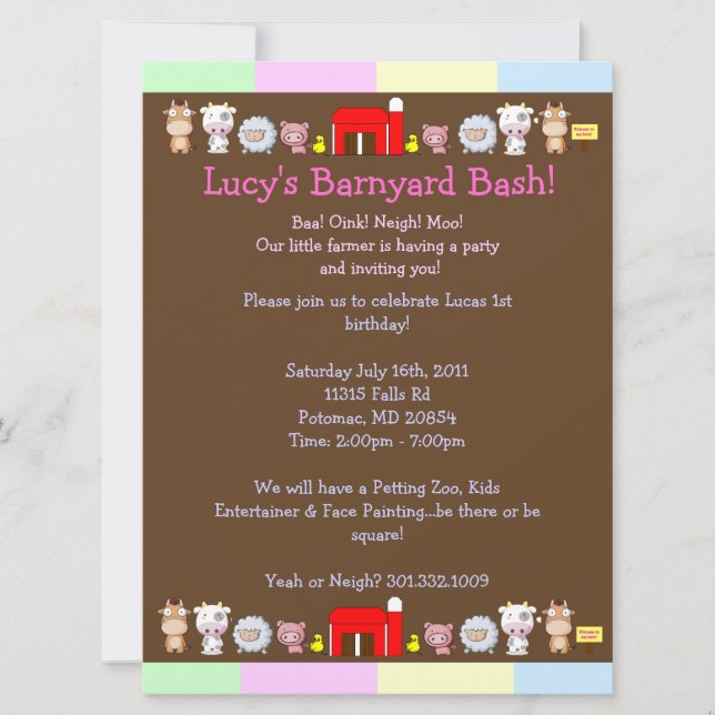 Barnyard Bash Invitation (Front)
