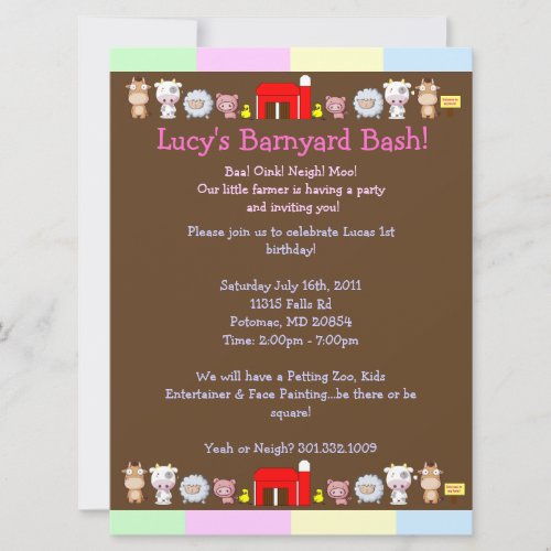 Barnyard Bash Custom Invite