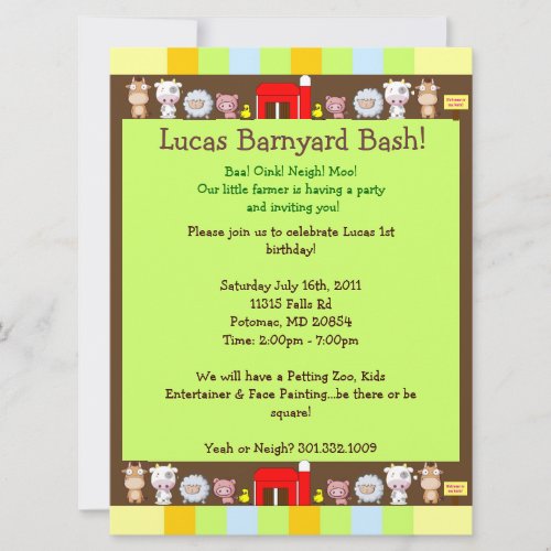 Barnyard Bash Invites