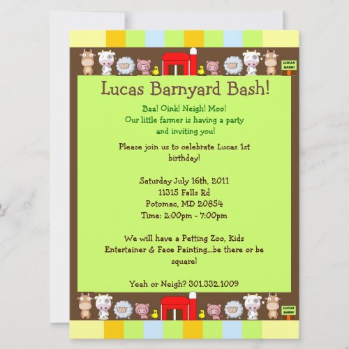 Barnyard Bash Personalized Invite