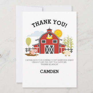 Barnyard Bash Thank You Card